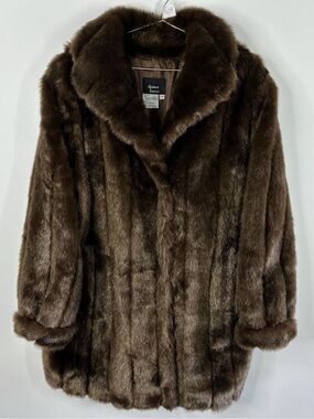 1X Dennis Basso - Vintage Brown Faux Fur Coat